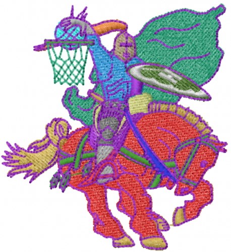 Basketball Knight Machine Embroidery Design