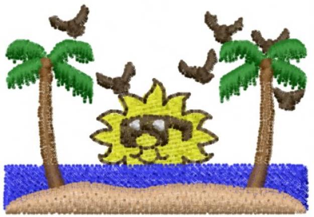Picture of Beach Horizon Machine Embroidery Design
