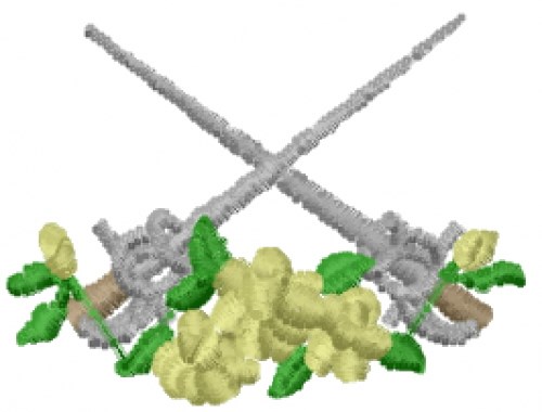 Crossed Swords Machine Embroidery Design