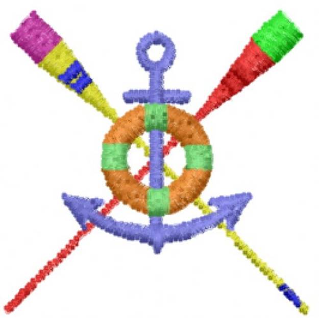Picture of Anchor Emblem Two1 Machine Embroidery Design