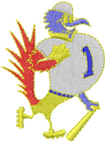 Baseball Rooster Machine Embroidery Design