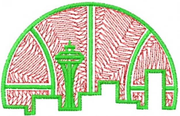 Picture of Basketball Skyline Machine Embroidery Design