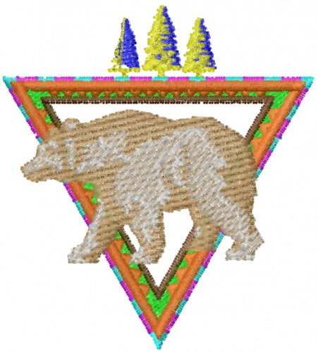Bear Emblem Machine Embroidery Design