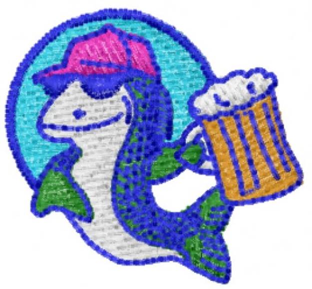 Picture of Beer Shark Machine Embroidery Design