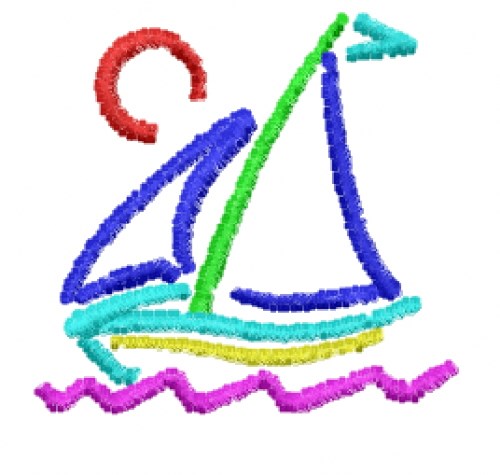 Boat Outline Machine Embroidery Design