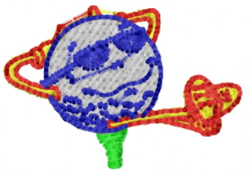 Cartoon Golf Ball Machine Embroidery Design