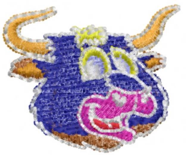 Picture of Cartoon Ox Head Machine Embroidery Design