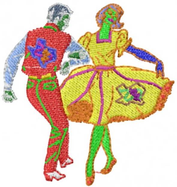 Picture of Texas Dancers Machine Embroidery Design