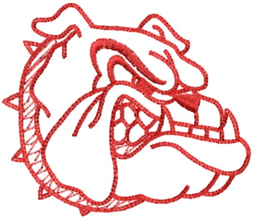 Bull Dog Outline Machine Embroidery Design