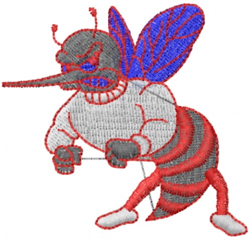 Angry Bee Machine Embroidery Design