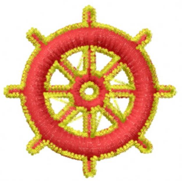 Picture of Boat Wheel Machine Embroidery Design