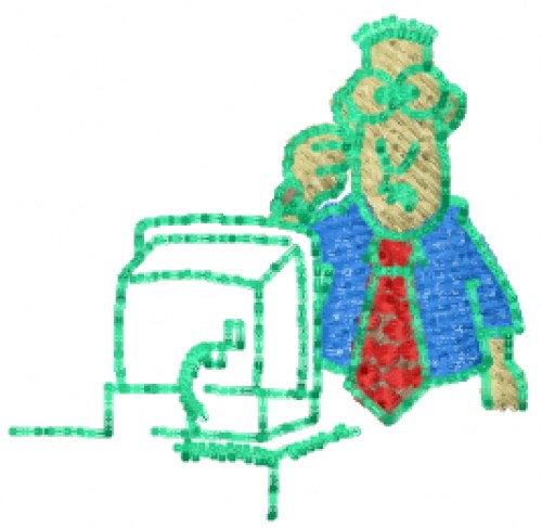 Confused Man Machine Embroidery Design