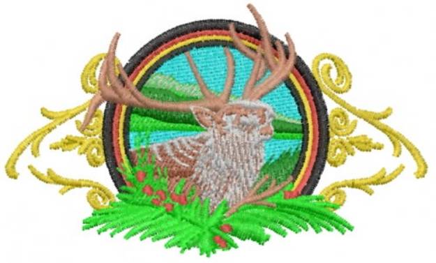 Picture of Deer Emblem Machine Embroidery Design