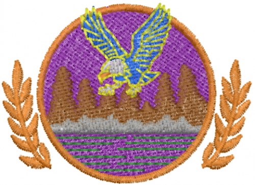Eagle Emblem Machine Embroidery Design