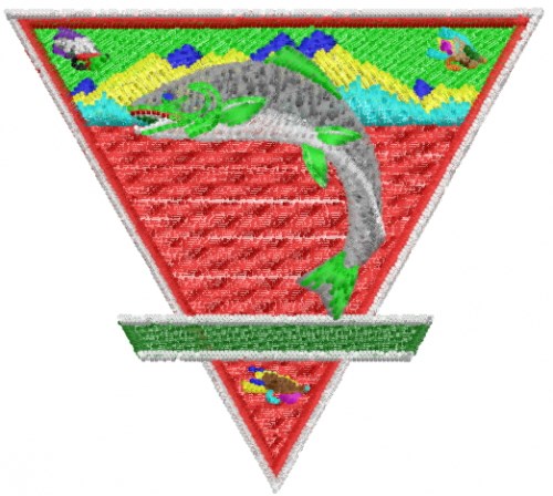 Fish Emblem Machine Embroidery Design