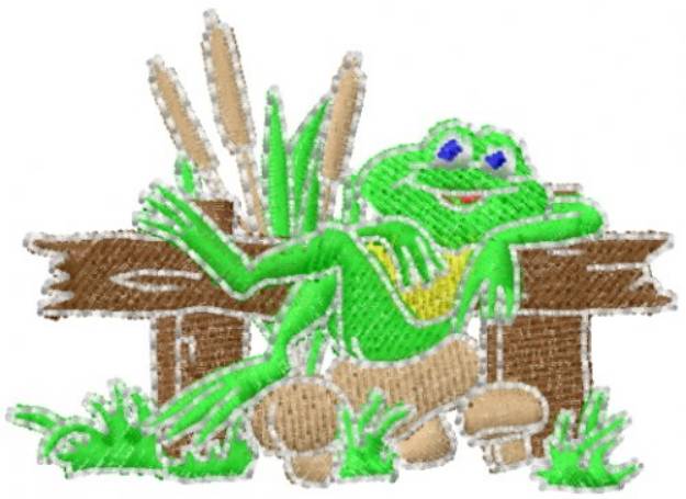Picture of Frog Scene Machine Embroidery Design