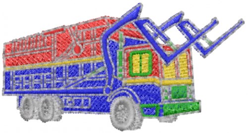 Garbage Truck Machine Embroidery Design