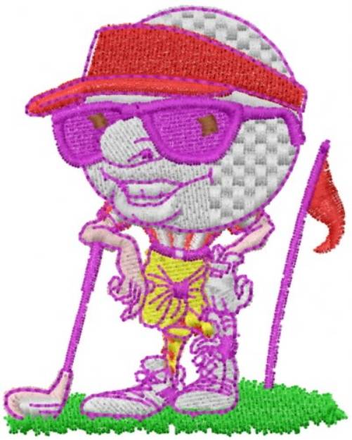 Picture of Golf Cartoon Machine Embroidery Design