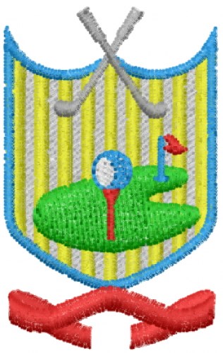 Golf Emblem Machine Embroidery Design