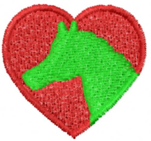 Picture of Heart Horse Machine Embroidery Design