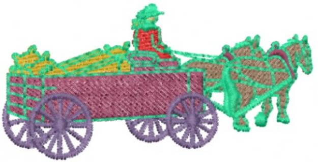 Picture of Horse Wagon Machine Embroidery Design