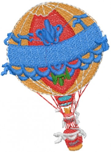 Hot Air Balloon Machine Embroidery Design