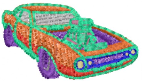 Hot Rod Car Machine Embroidery Design