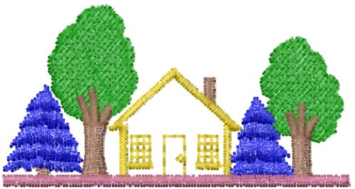 House Machine Embroidery Design