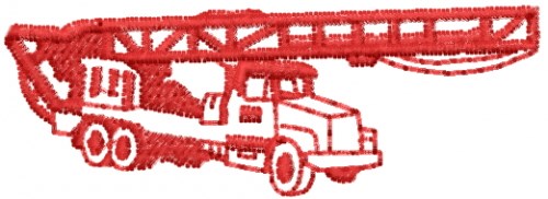 Ladder Truck Machine Embroidery Design
