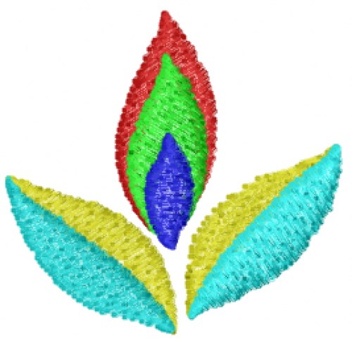Colorful Leaf Machine Embroidery Design