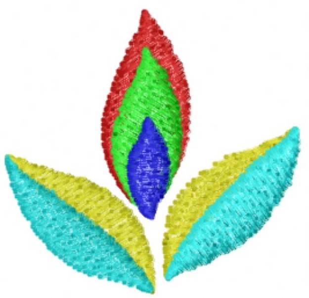 Picture of Colorful Leaf Machine Embroidery Design