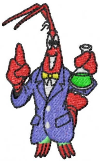 Picture of Lobster Scientist Machine Embroidery Design
