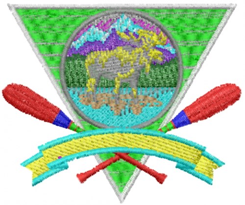 Moose Boating Logo Machine Embroidery Design