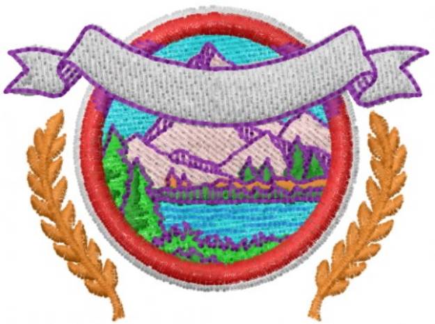 Picture of Mountain Banner Machine Embroidery Design