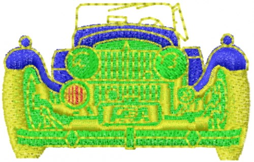Old Car Front Machine Embroidery Design