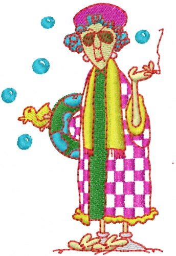 Old Lady Machine Embroidery Design