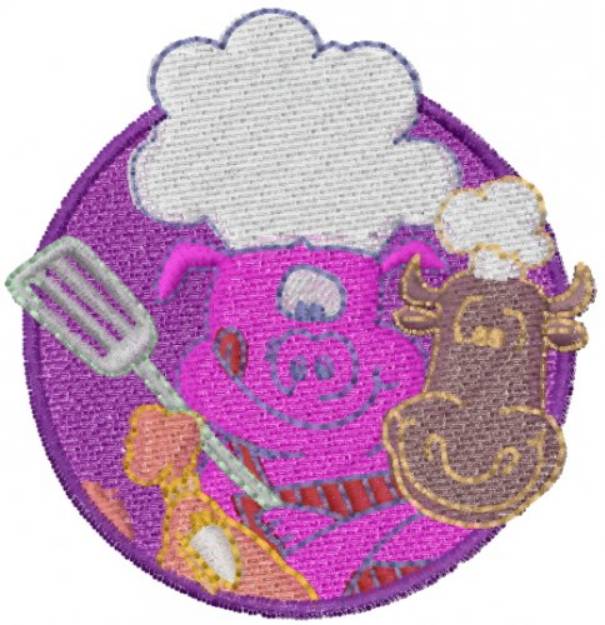 Picture of Pig Cow Chicken Machine Embroidery Design