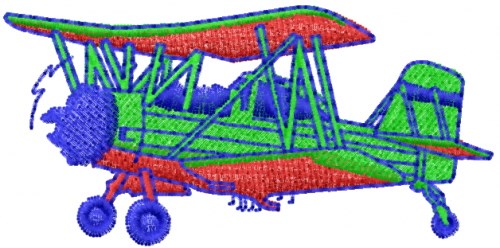 Biplane Machine Embroidery Design