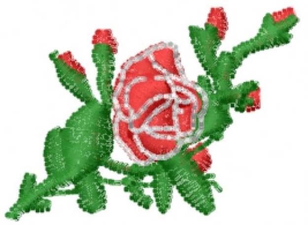 Picture of Rose Bloom Machine Embroidery Design