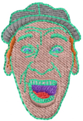 Screaming Man Machine Embroidery Design