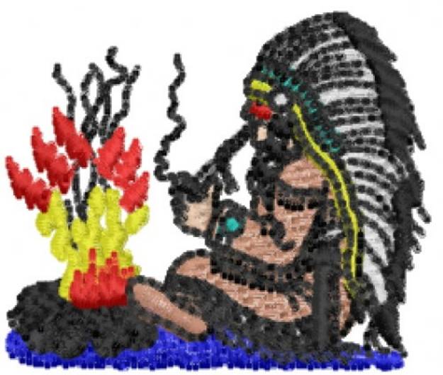 Picture of Smoking Indian Machine Embroidery Design