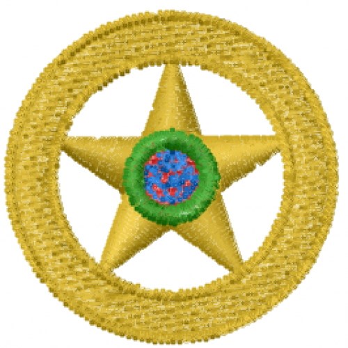 Star Badge Machine Embroidery Design