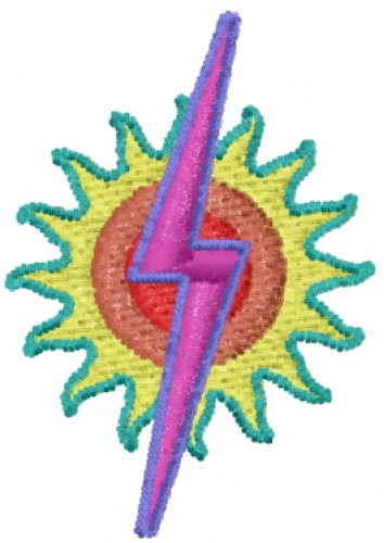 Sun Lightning Machine Embroidery Design
