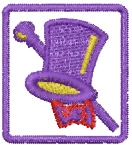 Top Hat & Cane Machine Embroidery Design