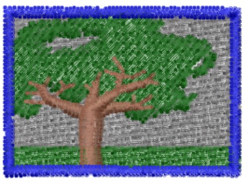 Tree Block Machine Embroidery Design