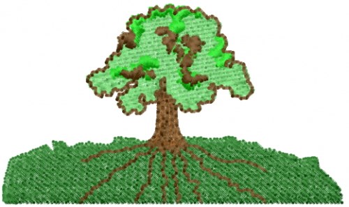Tree With Roots Machine Embroidery Design