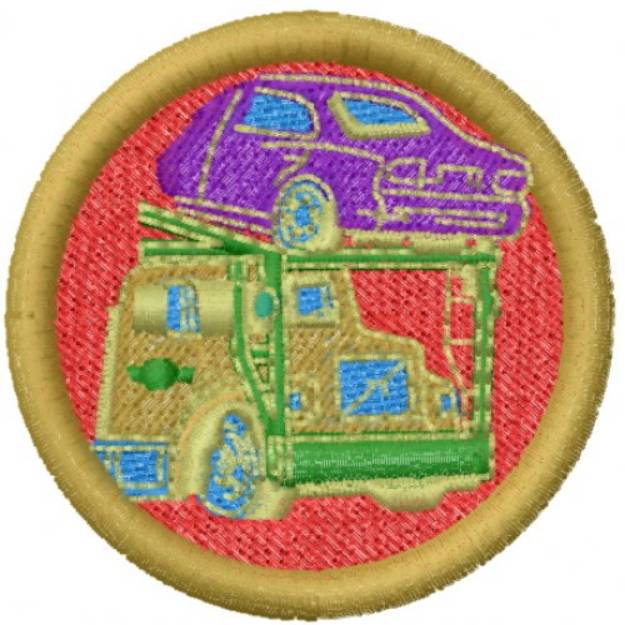 Picture of Truck Transporter Machine Embroidery Design