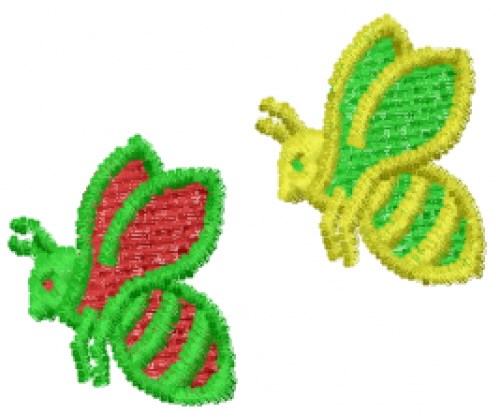Two Bees Machine Embroidery Design