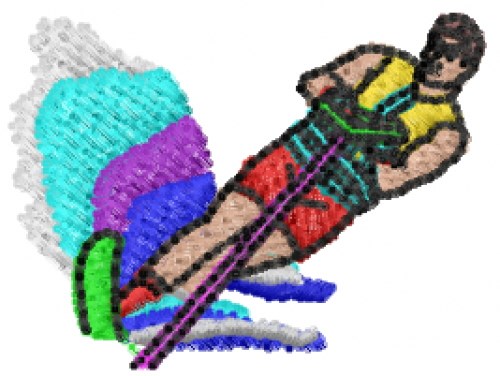 Water Skiing Machine Embroidery Design
