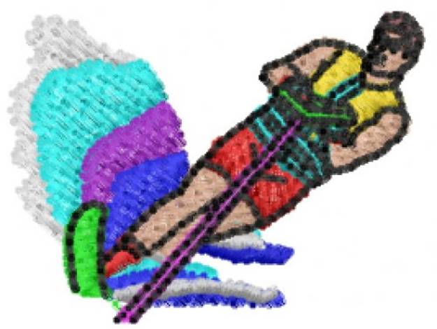 Picture of Water Skiing Machine Embroidery Design